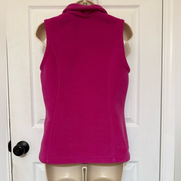 Columbia Pink Full Zip Fleece Vest Lightweight Size S - Picture 4 of 4